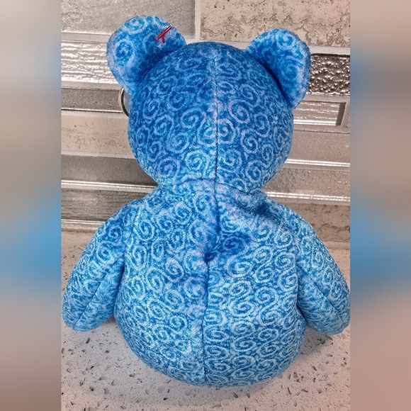 Ty - Classy - Blue Swirl Teddy Bear Plush Toy - Picture 2 of 5